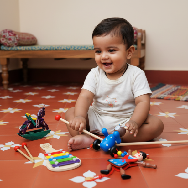 Natural Wooden Baby Toy Combo