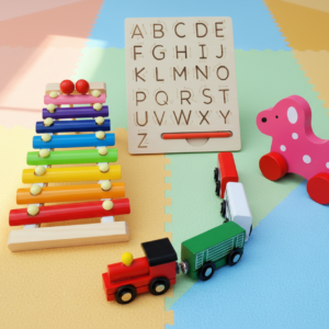 Natural Wooden Learning Toy Combo for Kids